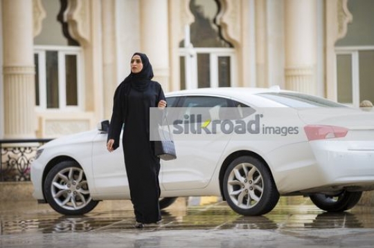 Proud Middle Eastern Businesswoman walking to the office|