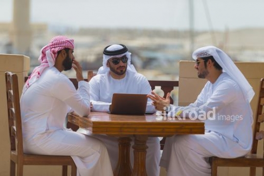 Business people during a meeting at a restaurant|