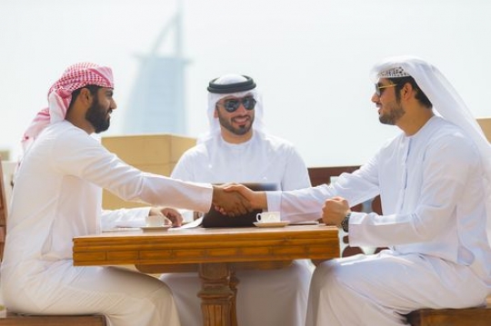Business people shaking hands after a meeting|