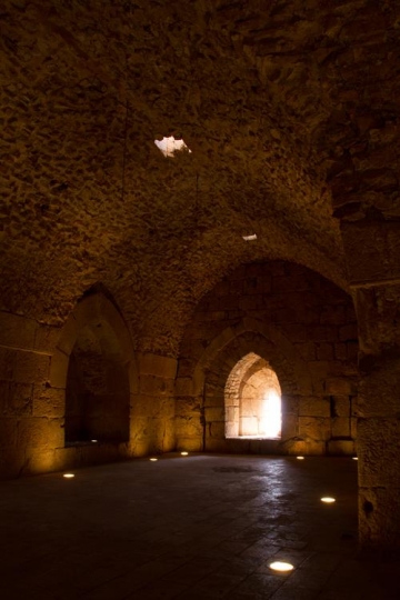 inner room in medieval ajloun castle near ajloun town,Jordan