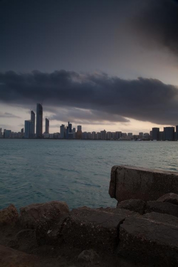 skyscrapers city sea view