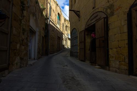 View of the town of Salt in Jordan. old narrow way.