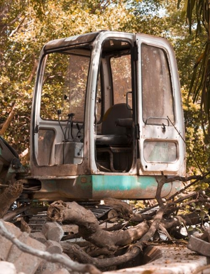 closeup of a bulldozer
