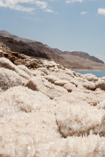 Crystalic salt on a rocks near
