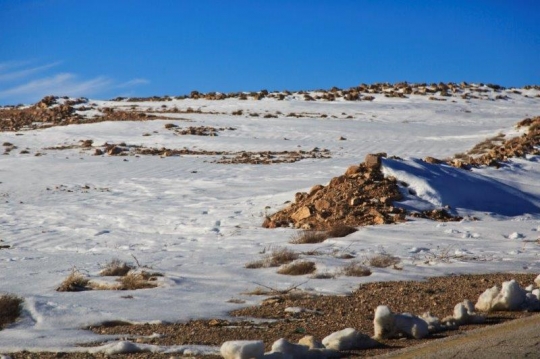 snow melting off the ground