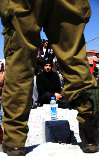 Woman and Israeli Soldier
