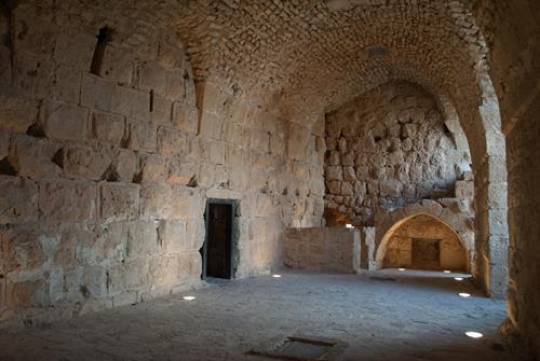 inner room in medieval ajloun castle near ajloun town,Jordan