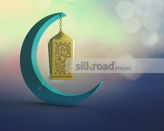 Ramadan Lantern hanging from Crescent|