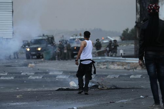 Palestinian youth fighting