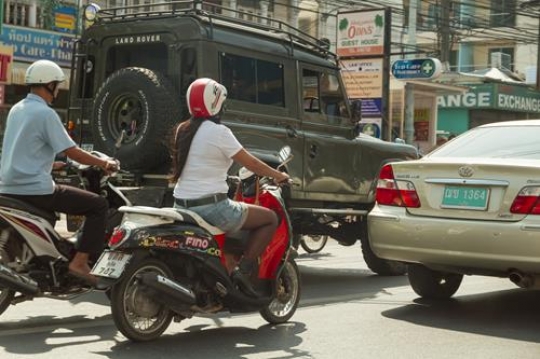 crowded roads in a city