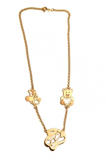 gold name necklace isolated on white