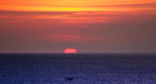 sunset scene in the sea