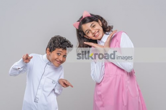 Middle Eastern kid posing 