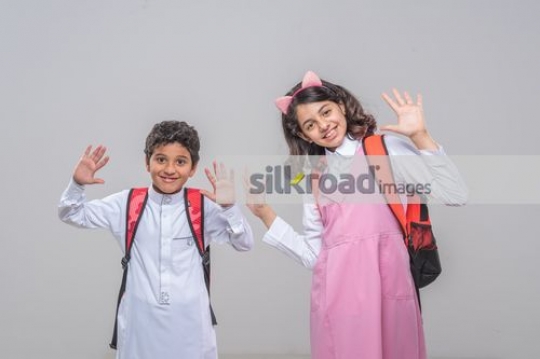 Middle Eastern kids happy