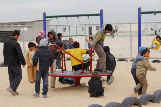 kids playing in a camp