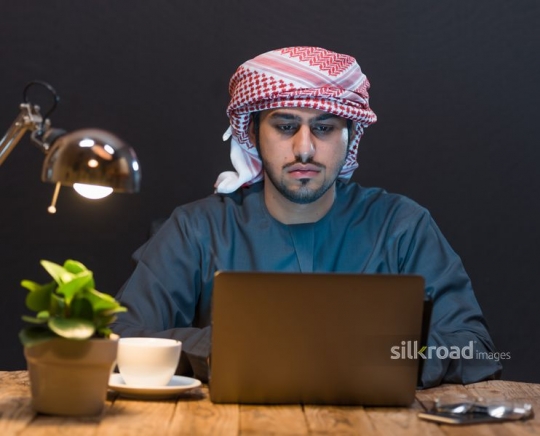Emirati student working up late