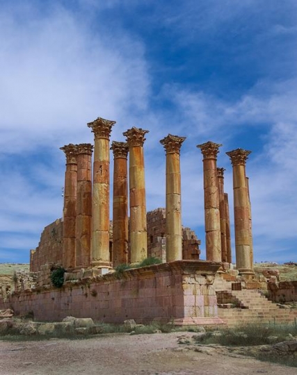ruin of the ancient artemis temple in jerash,north,jordan