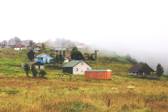 erene Landscape in Trabzon, Turkey with Traditional Village Homes