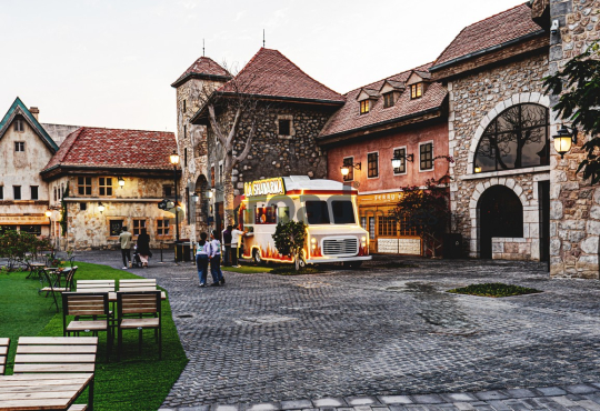 European-Inspired Village with Food Truck in Dubai