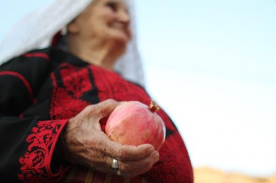 Woman holding pomegranate 