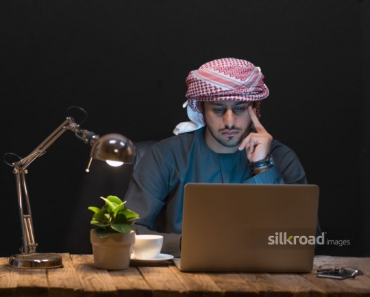 Workaholic student working up late