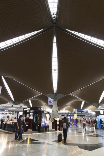 travelers at an airport