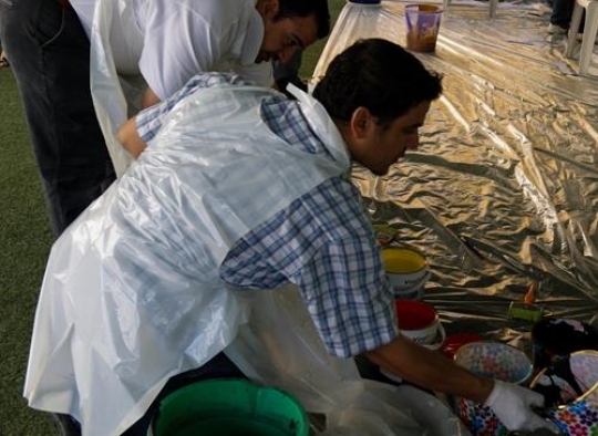 group of volunteer serve a community in jordan