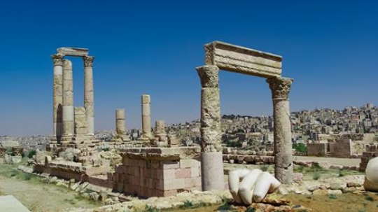 hercules hand near temple of hercules in antique citadel in amman,Jordan