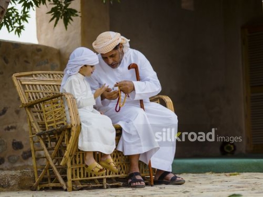 Grandfather enjoying time with grandson