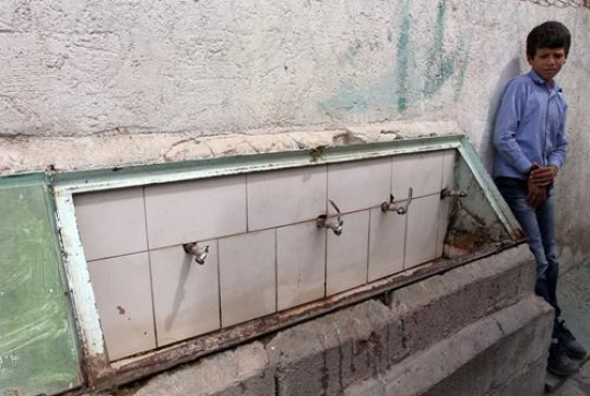 water taps in a public school in palestine