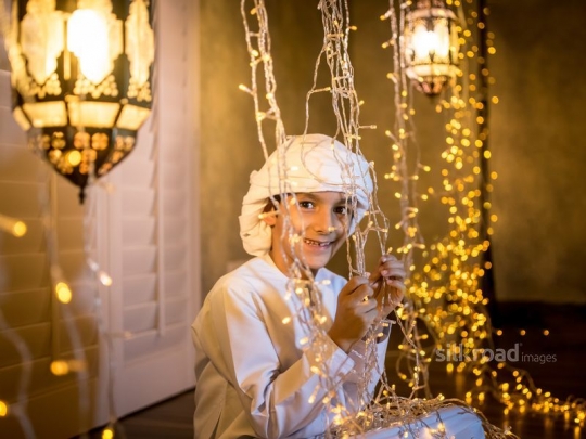 Boy celebrating ramadan|-