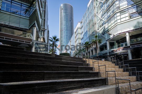 Rotana Hotel Tower with Doves in Flight, Al Abdali Boulevard, Amman