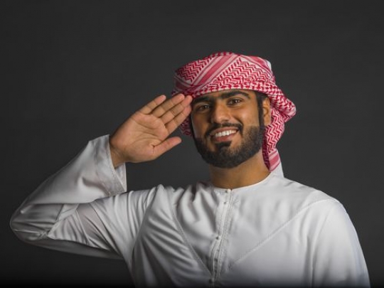 Arab man saluting 