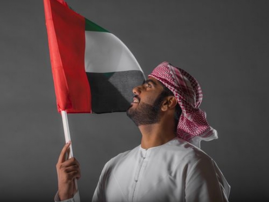 Emirati man celebrating national day
