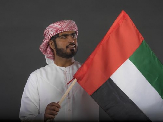 Emirati man celebrating national day