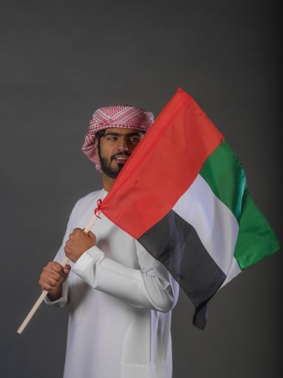 Emirati man celebrating national day