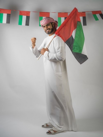 Man celebrating the UAE National Day