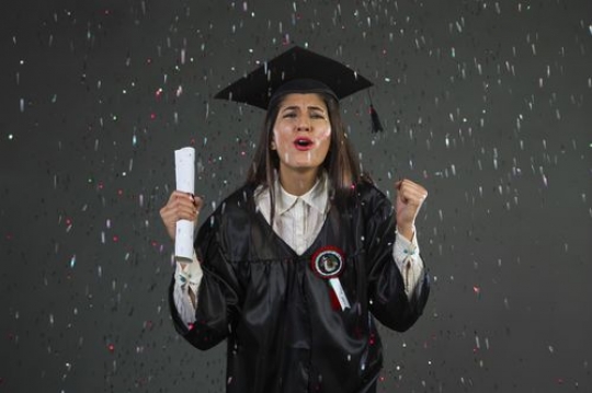 A Young Arab Woman Graduate|-