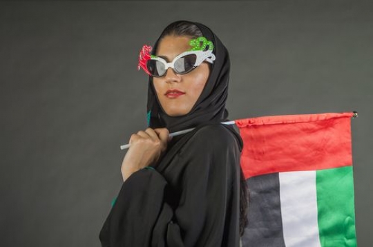 Arab woman celebrating her own country 
