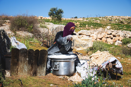 Traditional Bread Making in the Outdoors - Rural Woman at Work