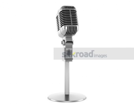 vintage 3D rendered microphone|